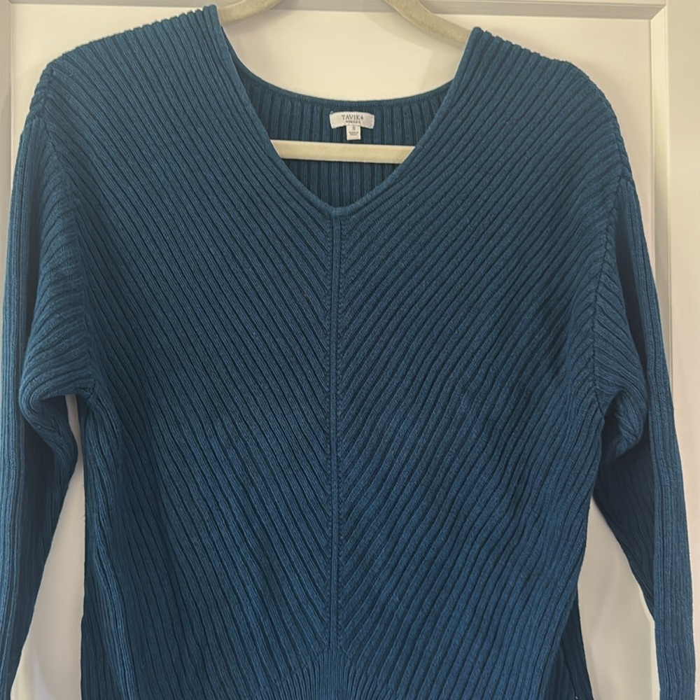 Women's V-Neck Sweater - Teal